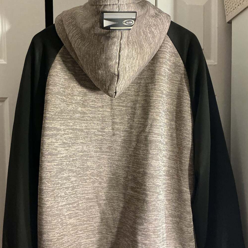 RGSTR Two-Tone Raglan Tech Hoodie, Grey/Black, Size L